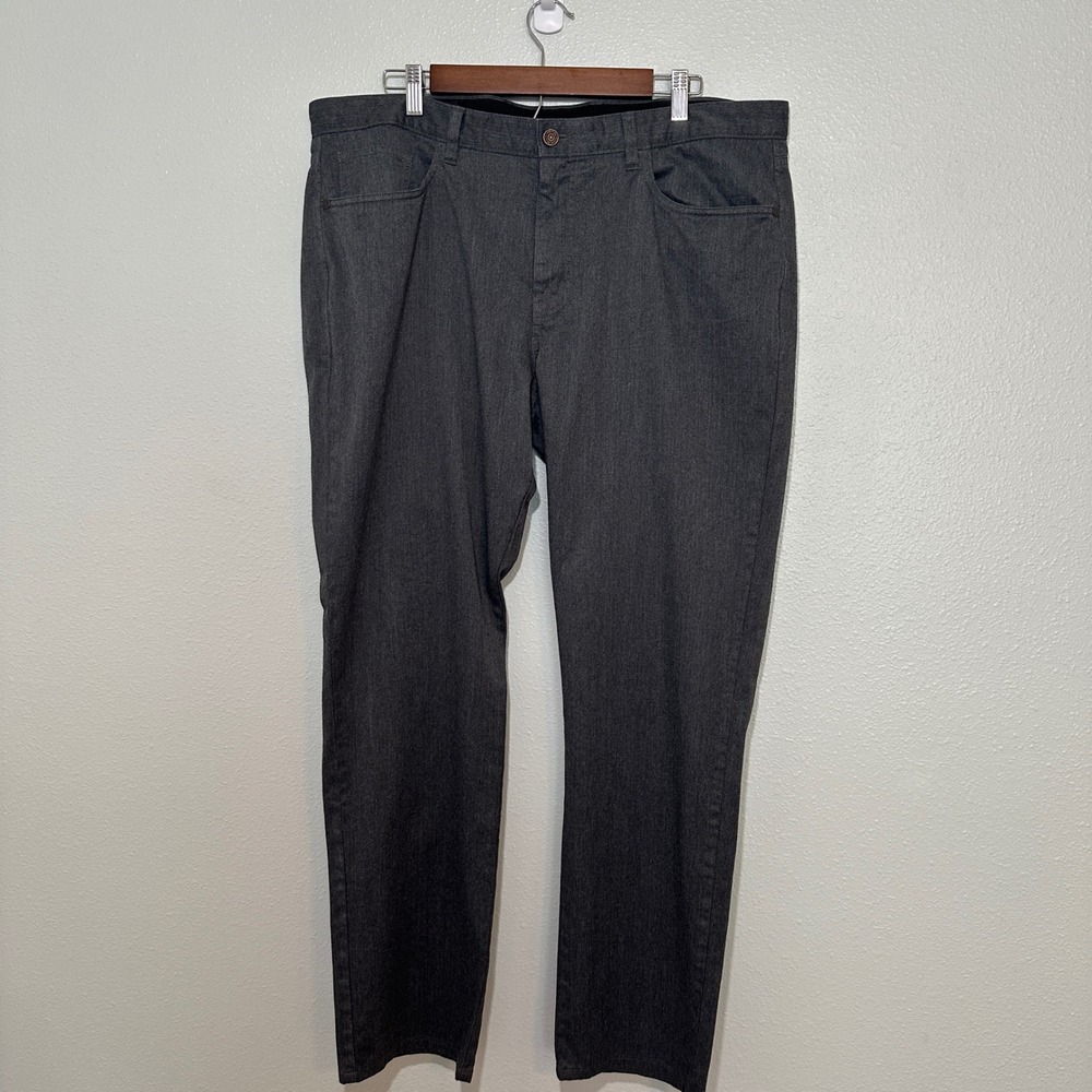 Johnston & Murphy Mens 38x32 Coolmax Five-Pocket Pants Charcoal Gray Stretch